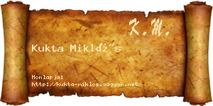 Kukta Miklós névjegykártya
